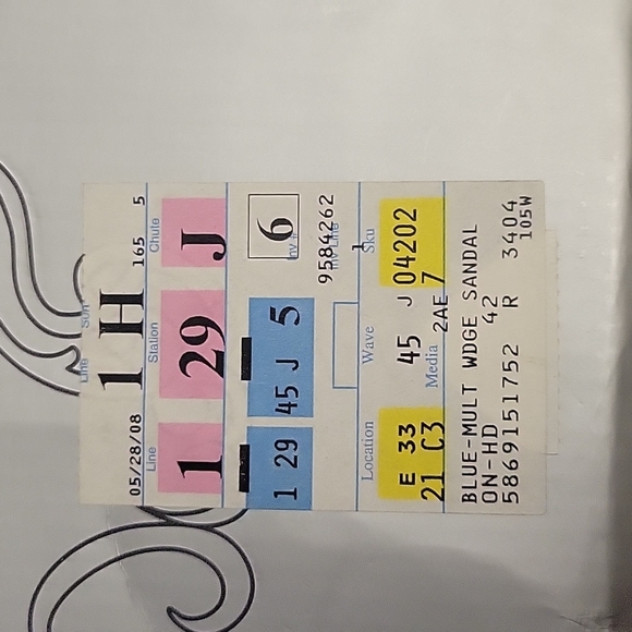 Shoes , blue multi wedge sandal , silky ankle wrap... - Picture 4 of 4